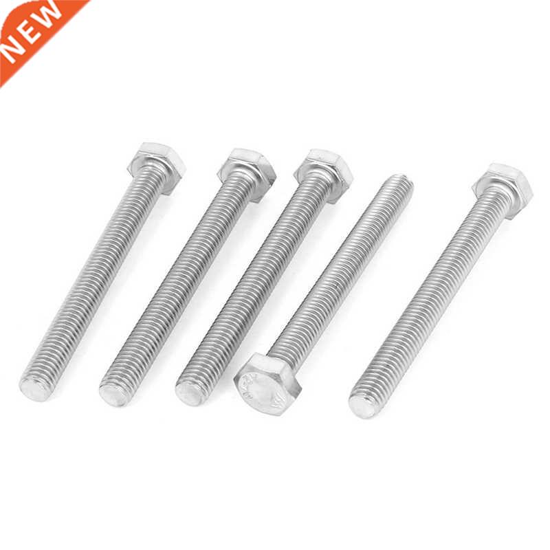 M8 x 75mm Male Thread Hex Hexagon Head Screw Bolt 5pcs