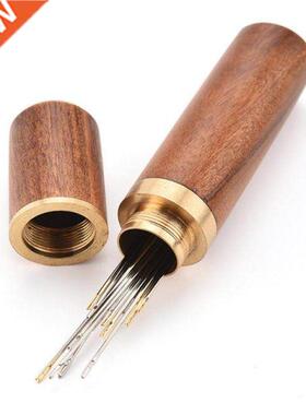 Portable Sewing Needle Storage Tube Needles Holder DIY Woode