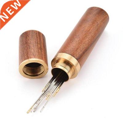 Portable Sewing Needle Storage Tube Needles Holder DIY Woode