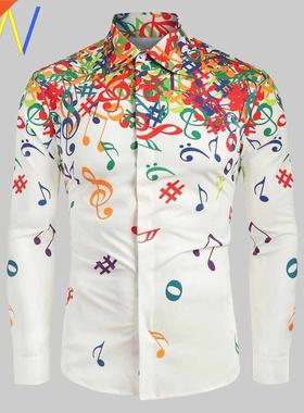 Shirt Shirts Business long Sleeve Men Party floral for Men's