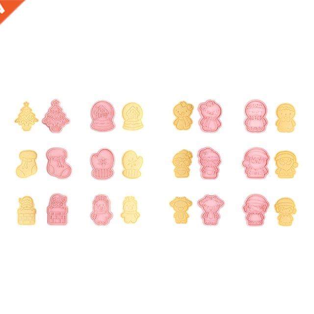 Biscuit Cutters Xmas Series Cookies Cutters Embossed Cookie