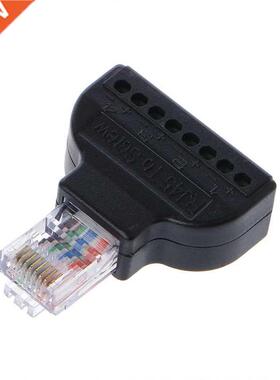 RJ45 Ethernet Male To 8 Pin AV Terminal Screw Adapter Conver