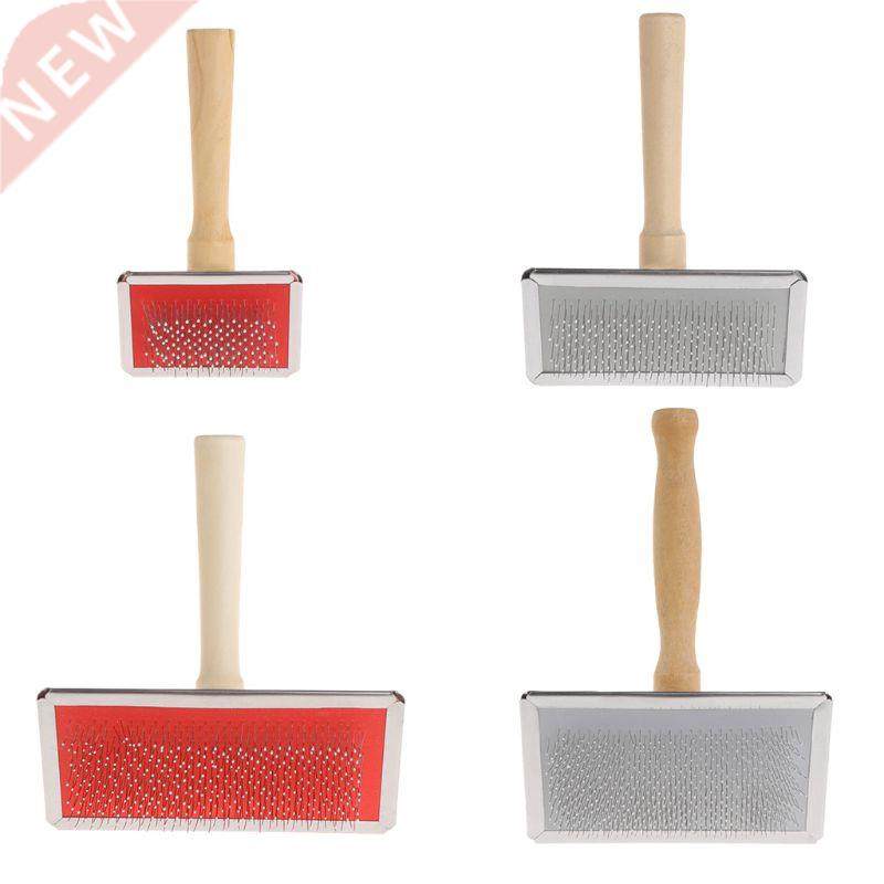 Pet Grooming Comb Shedding Hair Remove Brush Wood Handle Sli