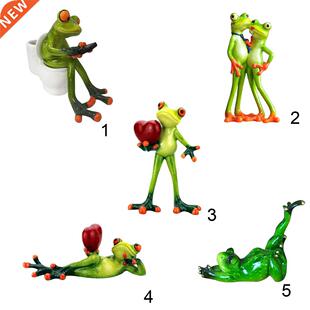 Frogs Figurine Cute Resin Home Sculpture Dolls Resin Model O