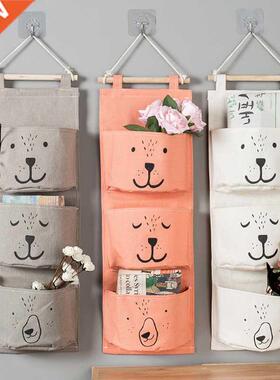 3 Pockets Cute Wall Mounted Storage Bag Closet Organizer Clo