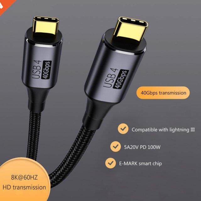 USB4 Type C to Type C Cable Thunderbolt 3 8K@60Hz 40Gbps Dat