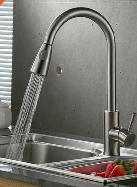 Basn Faucets Pull-Out Type Stanless Steel Water Faucet Hot