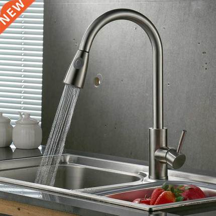 Basn Faucets Pull-Out Type Stanless Steel Water Faucet Hot