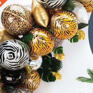 Round Animal Wild Inch Balloon Foil Print Safari 20Pcs