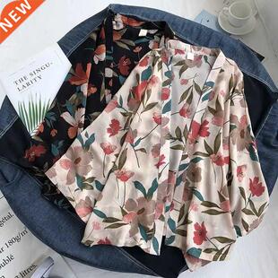 2022 summer Chiffon Cover-ups ladies floral shirts blouses b