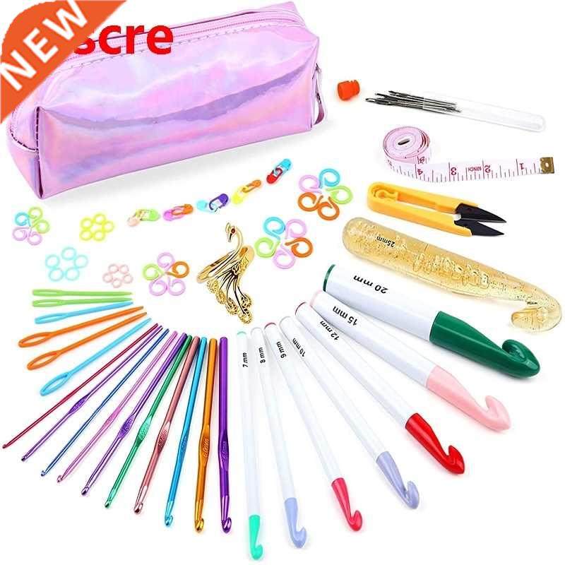 Crochet Hooks Set Soft Handle Yarn Knitting Needles Kit Woo