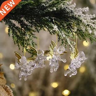 Angel Transparent Pendant Acrylic Dec 40Pcs Garden Christmas