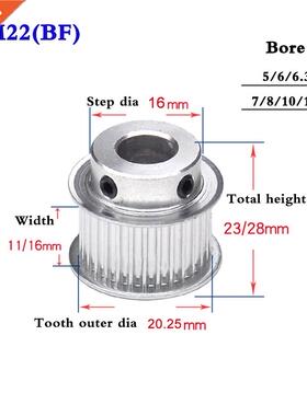 1Pcs 22T Synchronous Wheel Aluminum Alloy Timing Belt Pull