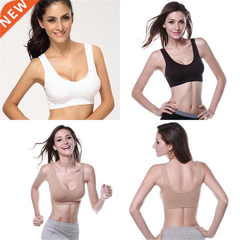 Women Girls Padded Wireless Seamless Bra Ve Tops Rimless B
