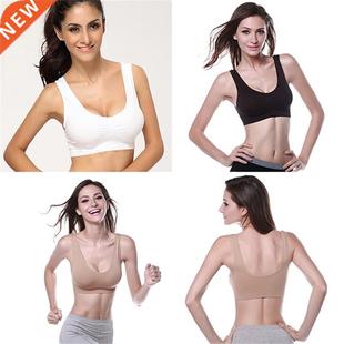 Women Girls Padded Wireless Seamless Bra Ve Tops Rimless B