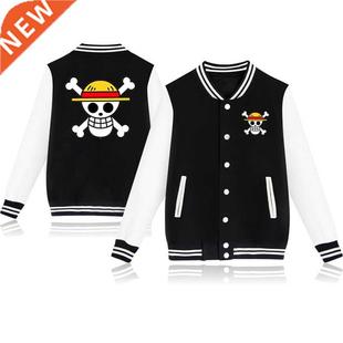New Japan Anime One Piece Baseball Jacket Coat Pink Hoodie M
