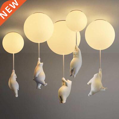Bedroom pendant light cartoon bear children's room lamp boy