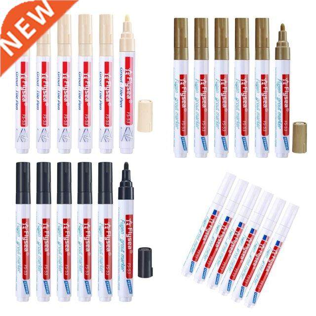 Flysea 6 Pcs Tile Pen Wall Grout Restorer Pen Repair Marker