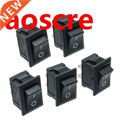 5PCS Black Push Button Mini Switch 6A-10A 250V KCD1-101 2Pin