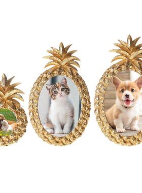 Detaled Photo Frame Ornament Desktop Dstressed Fnsh Gold