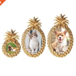 Detaled Photo Frame Ornament Desktop Dstressed Fnsh Gold