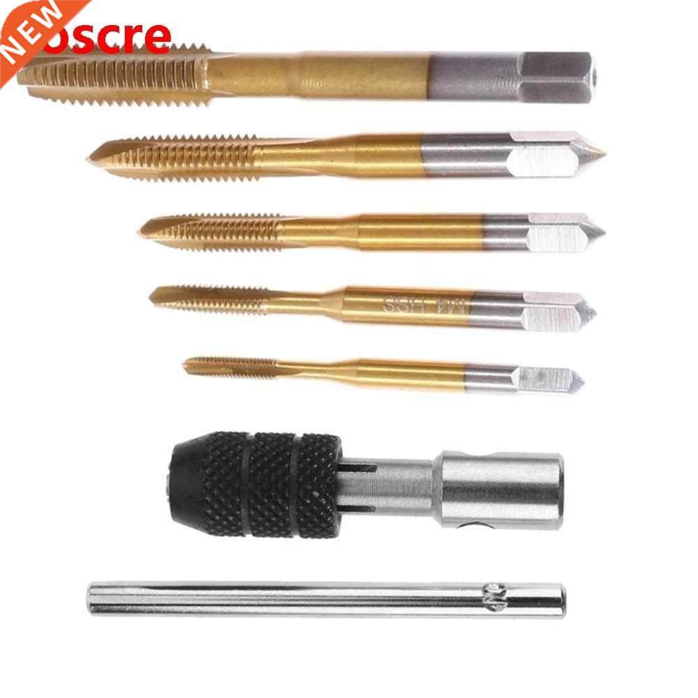 M3-M8 Tap Drill Holder 6pcs Titanium Coating Tapping Threadi