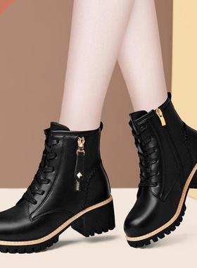 Women Shoes Boots Ankle 2021 Autumn British Wind Genuine Lea