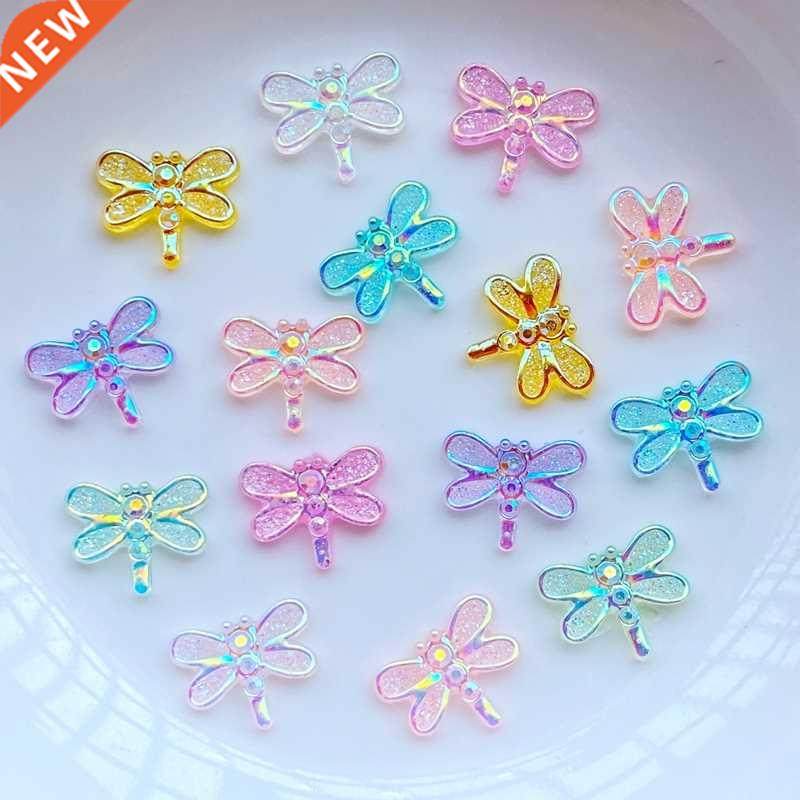 60pcs new cute mini shiny little dragonfly resin figurine cr