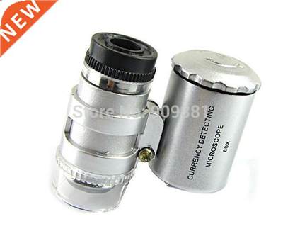 Mini 60X Currency Detecting Microscope 60 Times Loupe LED UV