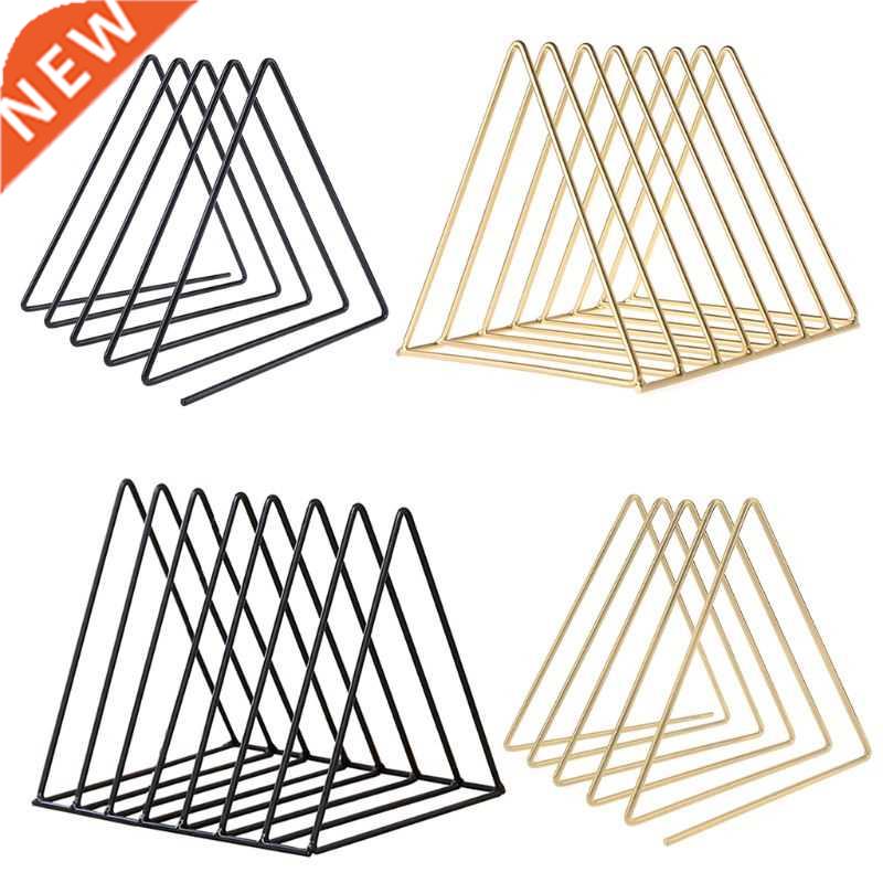 Metal Iron Storage LP Record Rack Triangle Shaped Book Magzi