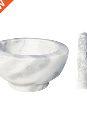 Marble Mortar and Pestle Set Bowl with Spoon Seasoning &