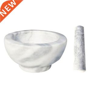Marble Mortar and Pestle Set Bowl with Spoon Seasoning &