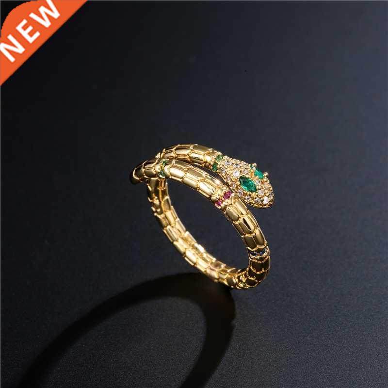 fashion gold color snake ring for women girl adjustable exqu