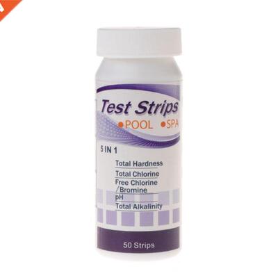 50pcs Water Test Strips 5 in1 Pool Spa pH Chlorine Alkalinit