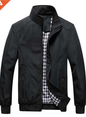 Quality Bomber Solid Casual Jacket Men Spring Autumn Outerwe