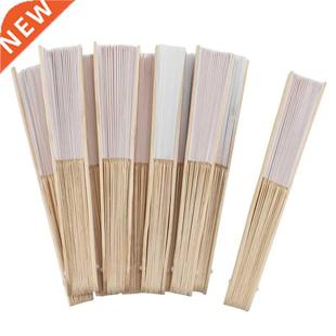 Fabric lot Silk Fan Hand Color White 21cm pcs