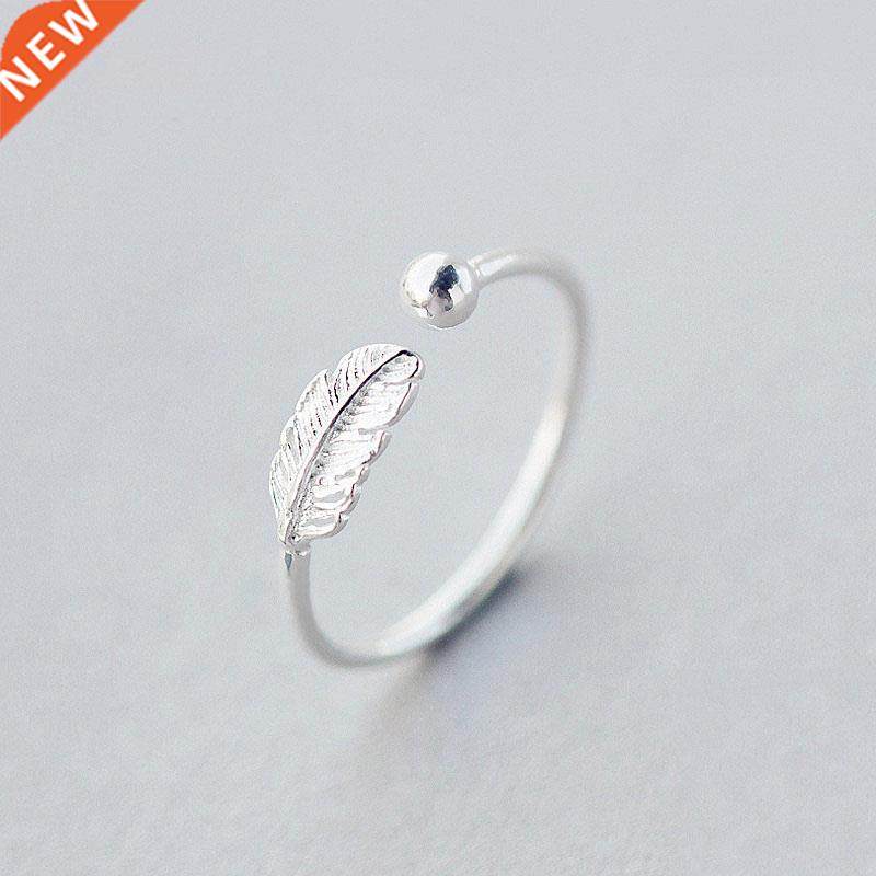 Simple Fashion Silver Color Cute Elegant Feather Adjuable