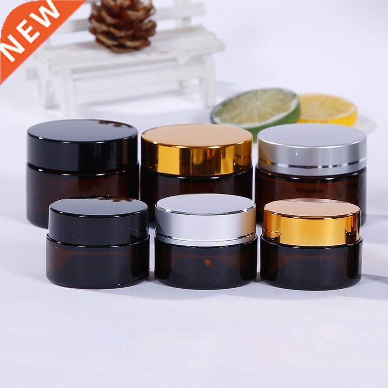 Cream-Container Glass-Jar Travel-Bottles Amber Skin-Care Cle