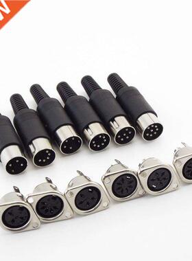 DIN 3 4 5 6 7 8 Pin DIN Male Plug with Plastic Handle + Fema