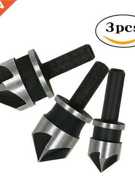 3pcs Chamfer Drill Bit Set 12/16/19mm 5Flute Woodworking Dri