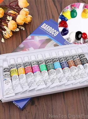 6 ML 12 Color Professional Acrylic Paint Watercolor Set Hand
