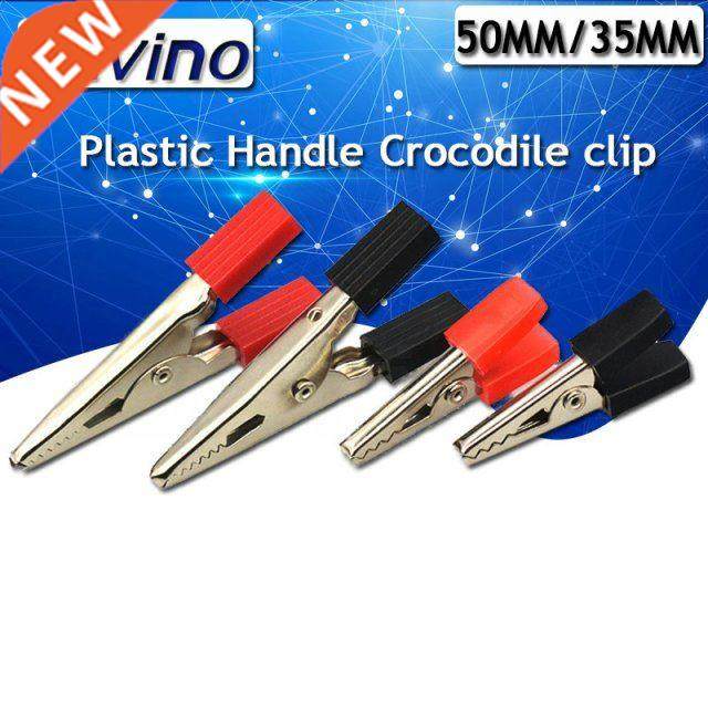 10PCS 35MM/50mm Plastic Handle Test Probe Metal Alligator Cl