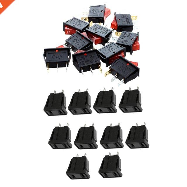 10 Pcs 3 Pin SPST On/Off Rocker Switch AC 250V/10A 125V/15A