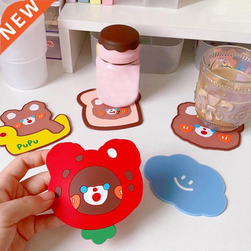 Heat Resistant Silicone Mat Drink Cup Coasters Cute Cartoon