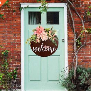 Welcome Door Sign Plaque Garland Wreath Ornament Holiday Por