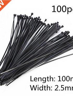 100pcs 10cm Nylon Plastic Zip Trim Wrap Cable Loop Ties Wire