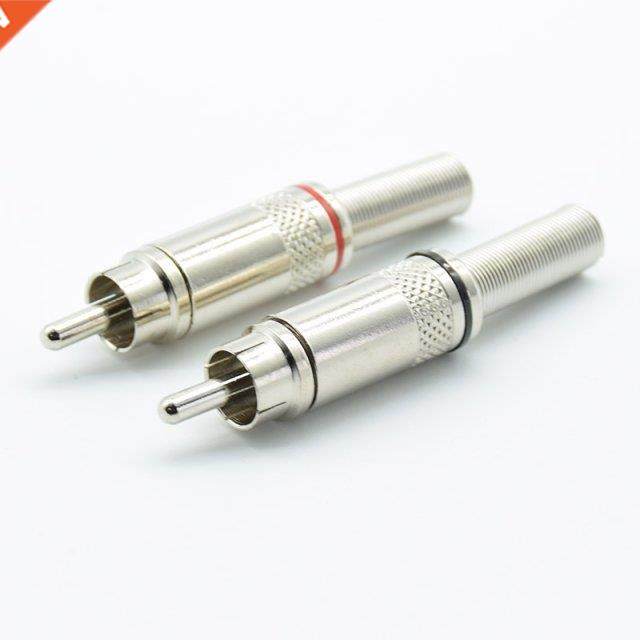 2pcs/lot Gold plated wiring male RCA plug weld RCA connector