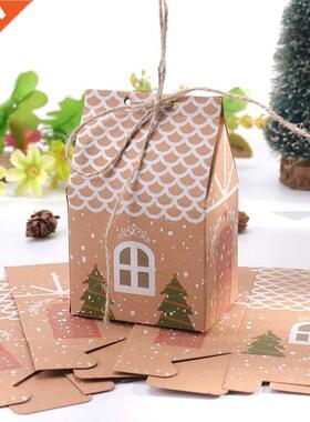 10PCS Krt Paper House Shape With Ropes Candy Gift ags Coo