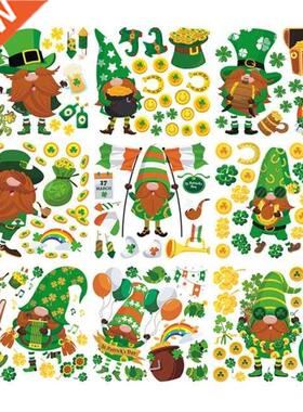 Patrick's Day Wall Stickers Gnome Tomte Window Cling
