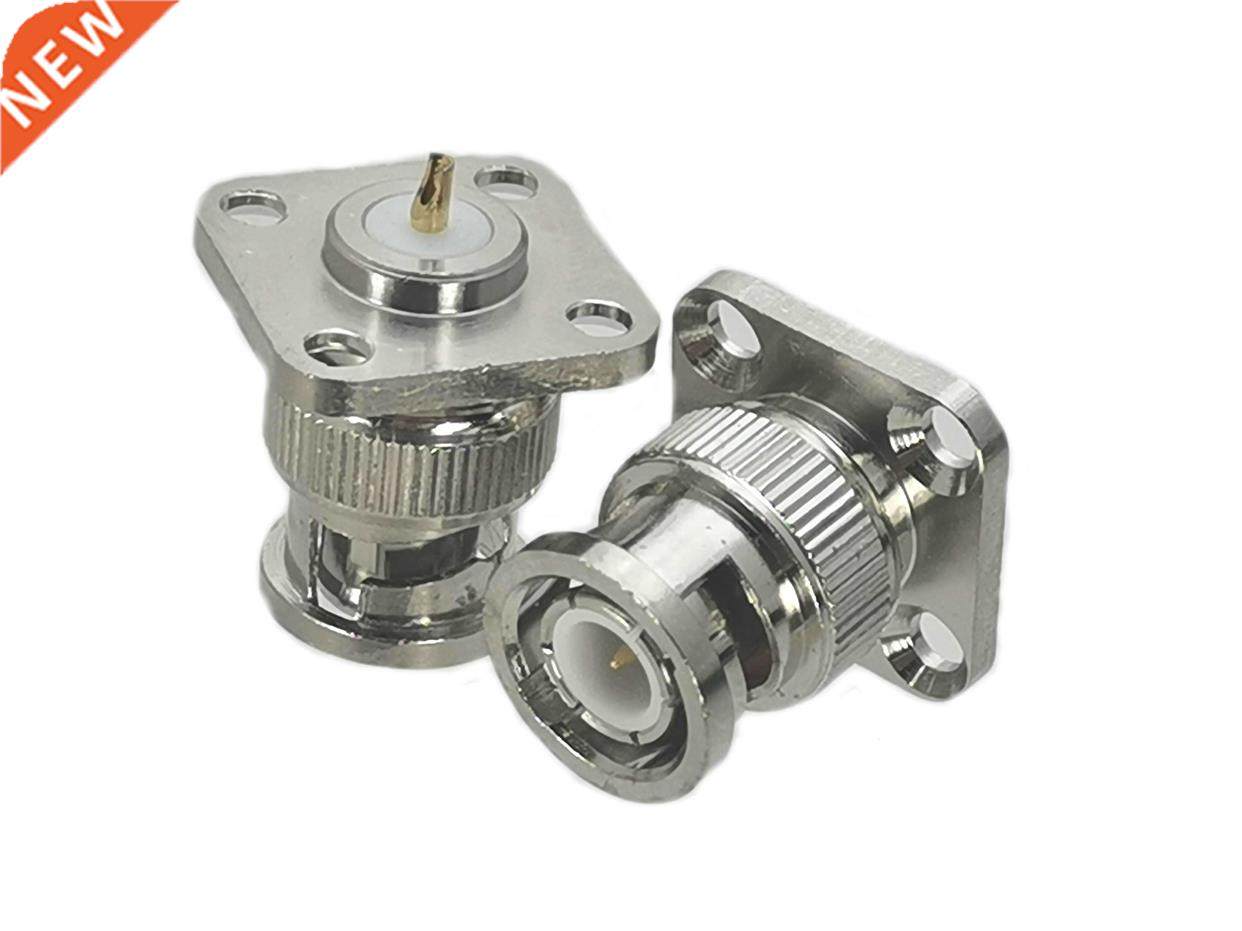 1Pcs Connector BNC Male plug 4-holes Flange Solder Panel Mou
